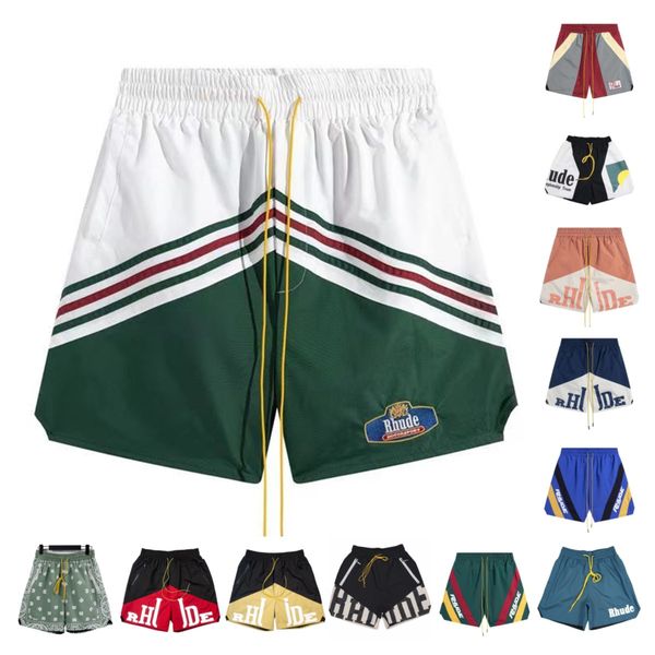 

summer rhude mens shorts athletic casual mesh short men womens classic beach fashion luxury designer casual street hip hop couples designer, White;black