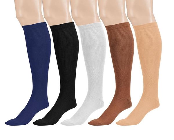 

long compression sport socks 2030 mmhg blood circulation socks running knee high 6 color slimming socks8443236, Black
