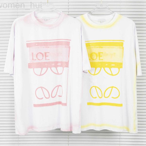 

men's t-shirts designer high version of front and back direct spray hand-painted men's women's short sleeved t-shirt, White;black