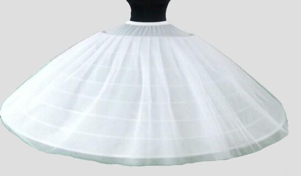 

big wide 6 hoops 2 layers tulle long wedding woman petticoats for quinceanera dress elastic waist crinoline for bridal ball gown9321994, White
