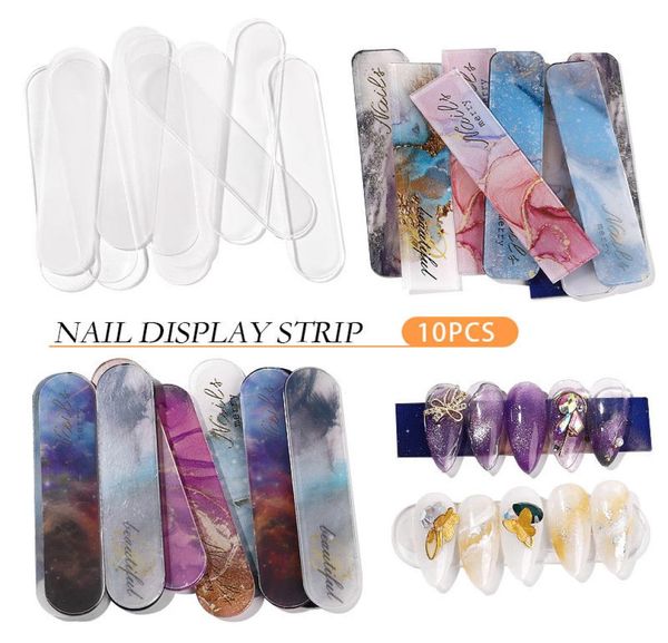 

10pcsbags nail display strip acrylic transparent colorful nail display board nail art salon tools nails supplies3311232