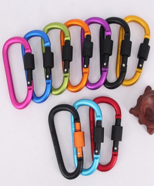 

428cm aluminum carabiners camping outdoor aluminum alloy d screw lock carabiner clip hook camping keychain carabiner cyz28263513433