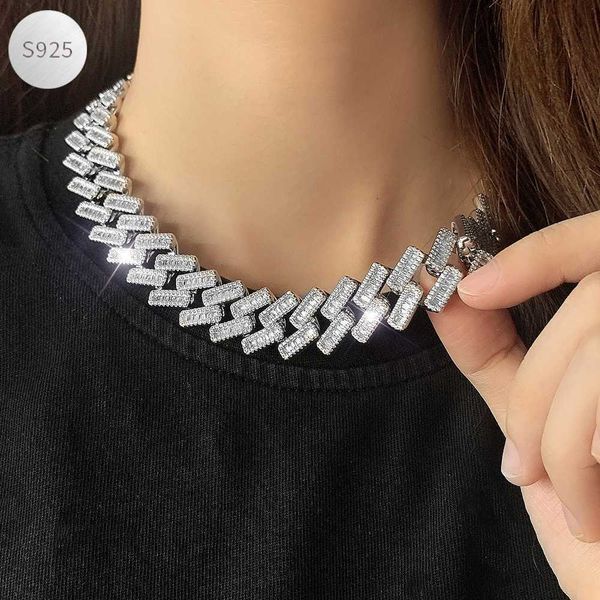 

ins fashion hip hop jewelry 14k 18k gold plated women men cuban necklace, Silver