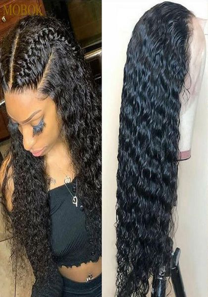 

13x4 lace front human hair wig with baby hair pre plucked deep wave wig brazil brazilian curly human hair wig5495250, Black