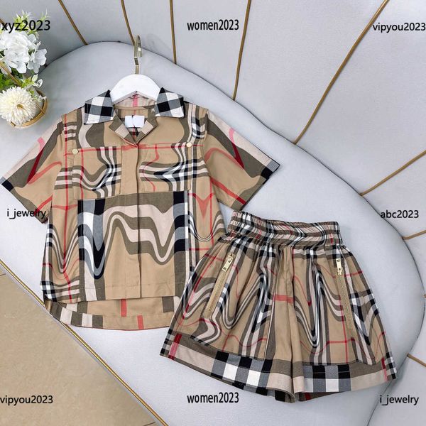 

luxury tracksuits baby clothes kids suit 2pcs double pocket decorative short sleeved shirt and zippered pocket shorts #multiple product, White