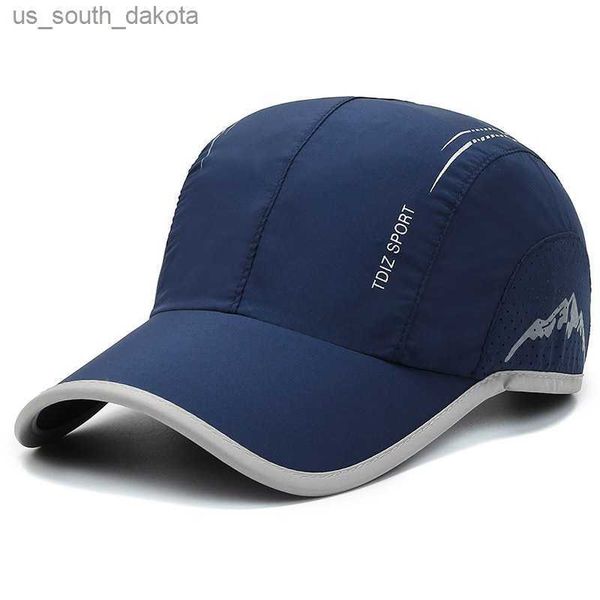 

brand men's quick dry baseball cap summer outdoor sport thin breathable letter snapback caps for women bone gorras l230523, Blue;gray