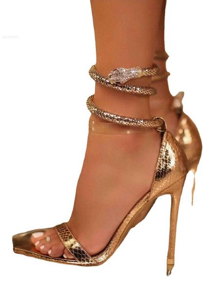 

2022 cleopatra metal snake buckle sandals 666-55 available in sizes 35-42, Black