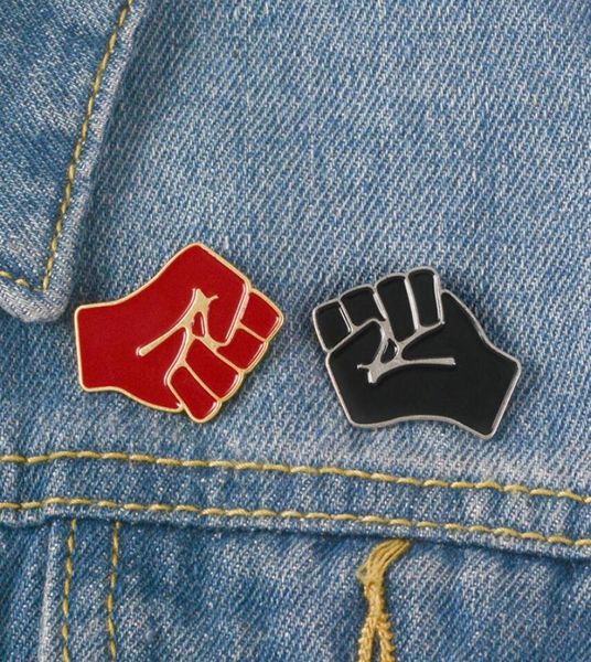 

raised fist of solidarity enamel pins red black brooch bag hat clothes lapel brooches pins badge communism jewelry gift for friend7935120, Gray