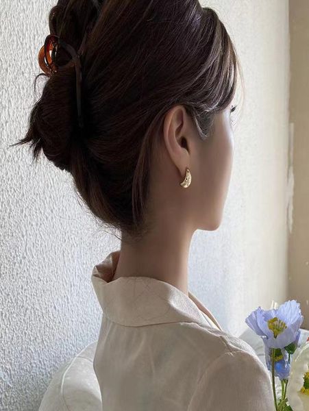 

korean earrings gold gold earrings unusual earringsdangle earrings simple pea shaped copper alloy gold color drop earrings for wom3319716, Silver