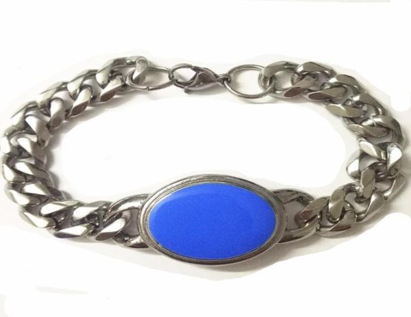 

bangle sell salman khan bracelet for men 316l stainless steel cowboy cuban chain with green gems nature stone link bracelets7494339, Black