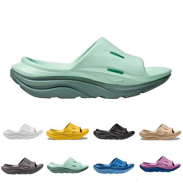 

hoka one ora recovery slide 3 hokas slippers designer mens womens slides beach sandal summer scuff for men and women, Black