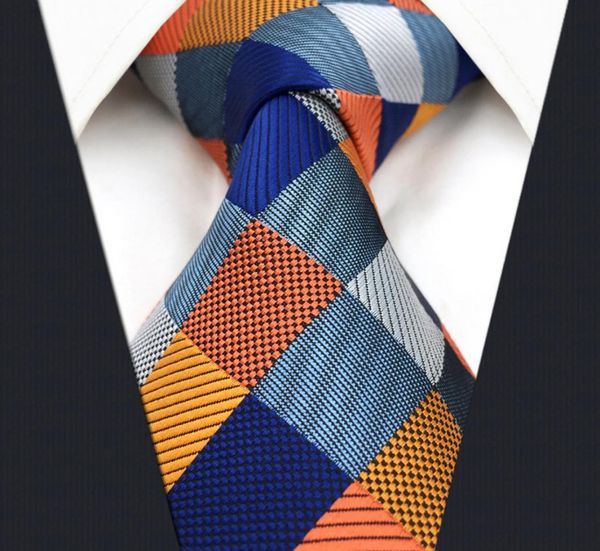

s17 extra long size checked multicolor mens ties neckties 100 silk jacquard woven gift for men8874831, Blue;purple