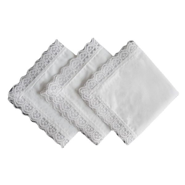 

23x25cm cotton white lace thin handkerchief women wedding gifts party decoration cloth napkins plain blank diy handkerchief