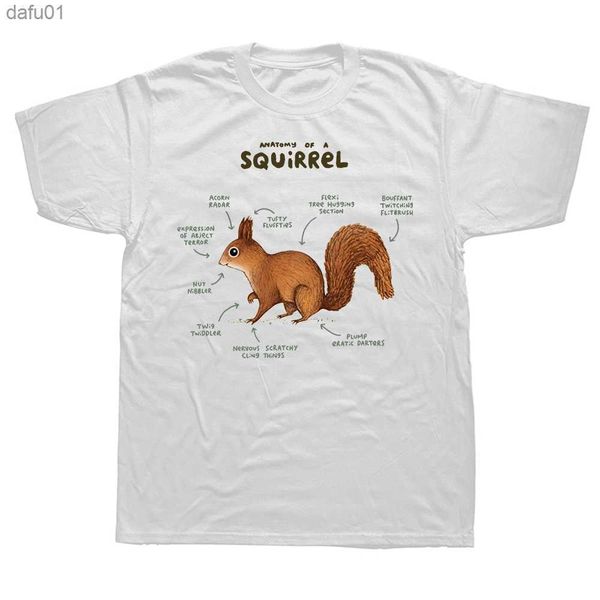 

funny anatomy of a squirrel creative t shirts graphic cotton streetwear short sleeve birthday gifts pet lover t-shirt men l230520, White;black