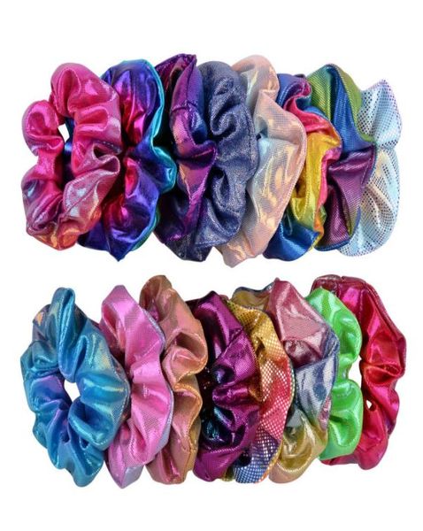 

20 colors ponytail holder hair scrunchy elastic laser hair bands scrunchy hairbands ties ropes for women girls 8184836