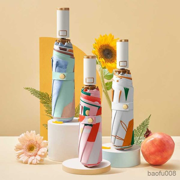 

umbrellas small fresh double-layer gold fabric sunshade umbrella sunscreen sun clear umbrella sunny cute parasol umbrella r230607