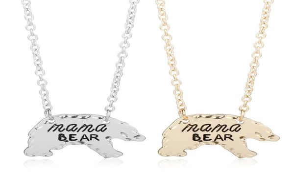 

mama bear necklace for mom alloy animal pendant necklaces fashion jewelry gift5510610, Silver