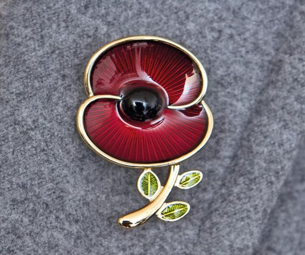 

18 inch red poppy badge pins both silver and gold available08931791, Gray