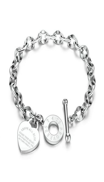 

fashion love jewelry stainless steel women rose gold bracelet bangles silver love heart bracelets for birthday gift1038689, Golden;silver