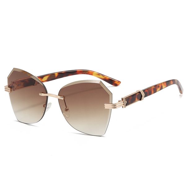 

brand luxury designer sunglasses for men women sunglasses new fashion rimless cut edge sunglasses men's trend big frame ladies sunglass, White;black