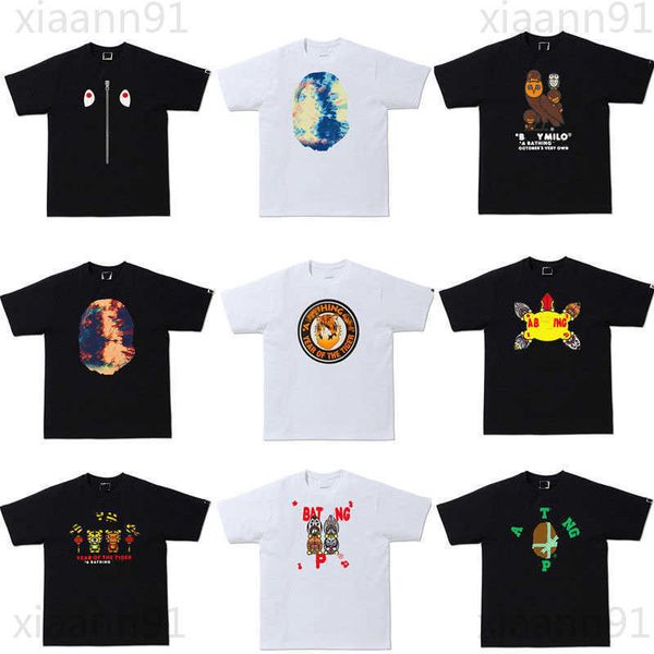 

designer fashion classic vapes shirt mens and women luxury apes shark print t shirt summer loose pure cotton breathable hip hop high street, White;black