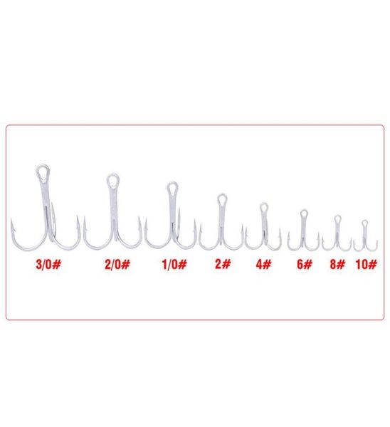 

high quanlity stainless steel fish lure hook 8size treble fishing hooks with barb freshwat3959840