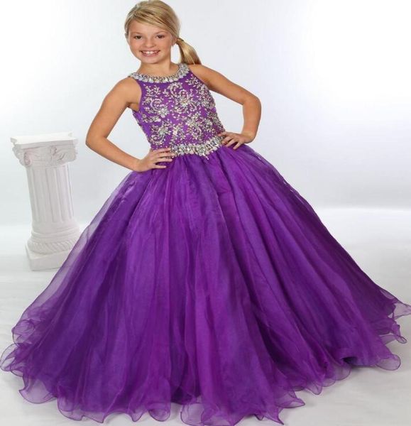 

beaded crystals purple organza girls pageant dresses 2021 rhinestones ball gown flower girls dresses little kids birthday formal p2657076, White;blue