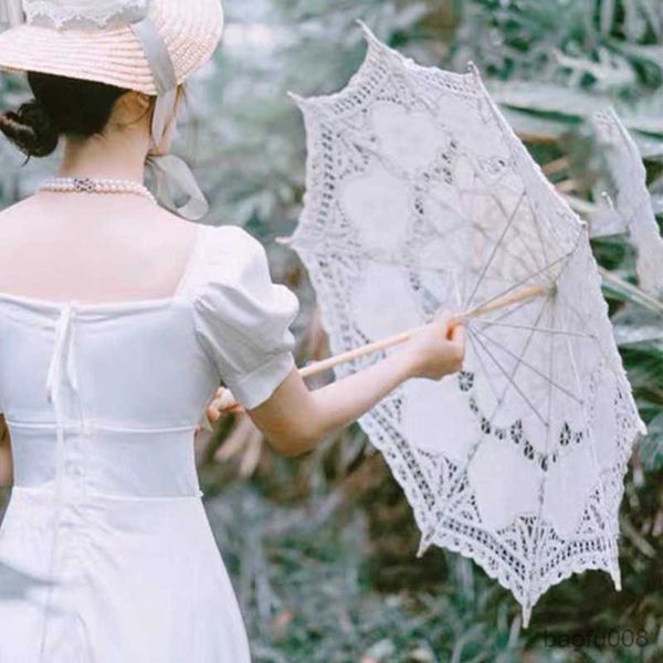 

umbrellas bride white umbrella parasol wedding flower women sun umbrella vintage wedding dress children female pgraphy props r230607