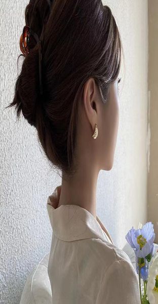 

korean earrings gold gold earrings unusual earringsdangle earrings simple pea shaped copper alloy gold color drop earrings for wom7035696, Silver
