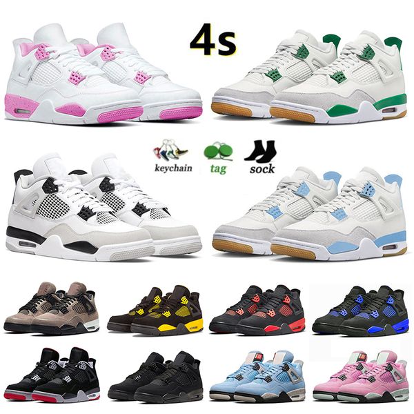 

4 4s basketball shoes for mens womens pine green jordens iv seafoam frozen moments black cat red thunder cement university blue pink j4s sne