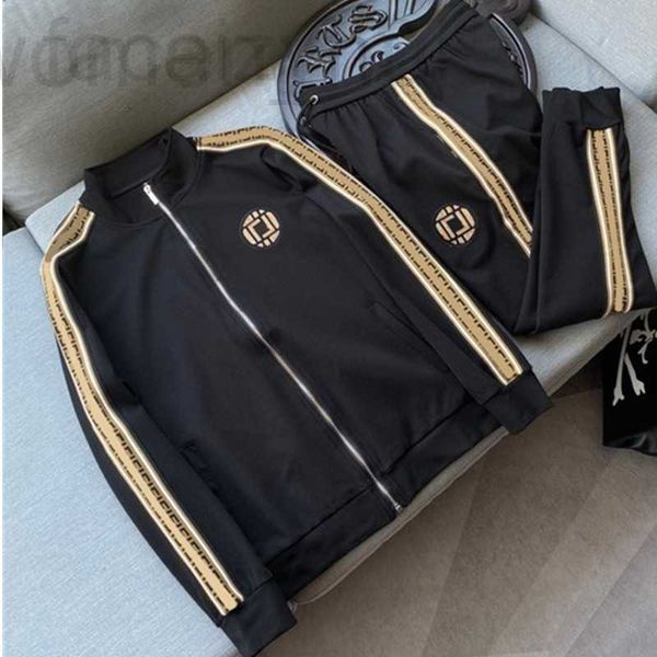 

men's jackets designer roman cotton leisure sports suit men's fashion two-piece set large 883k ij51, Black;brown