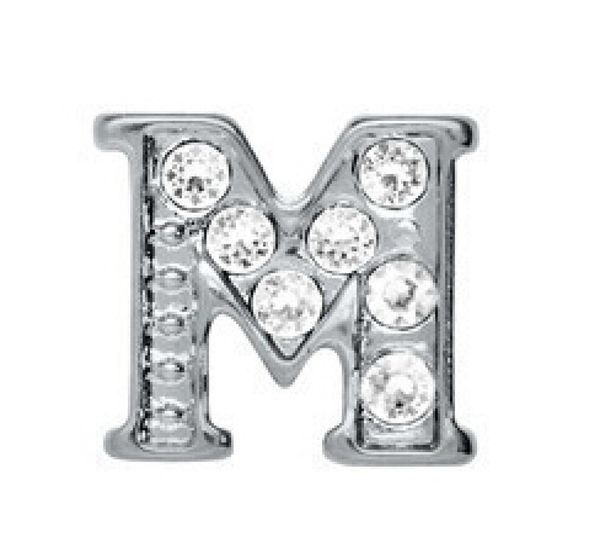 

20pcslot rhinestone silver alphabet letter quot m quot charm fit for living magnetic floating locket6938568, Bronze;silver