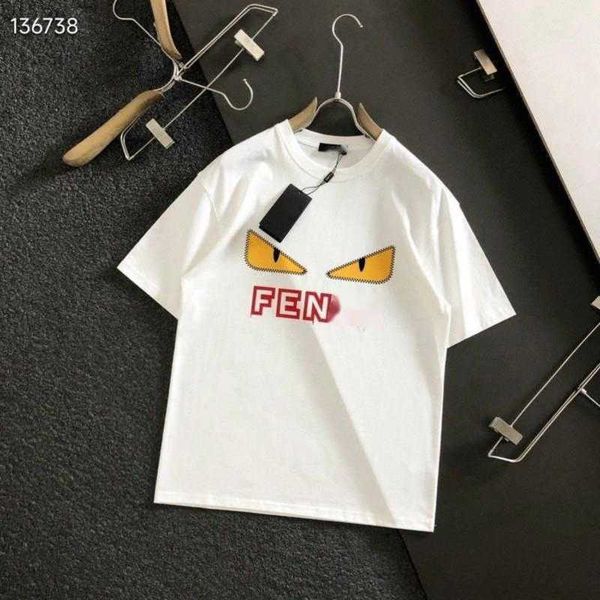 

summer short sleeved t shirt mens tshirt f designer cotton sweatshirt f little monster print round neck tee loose casual polos plus size 4xl, White;black