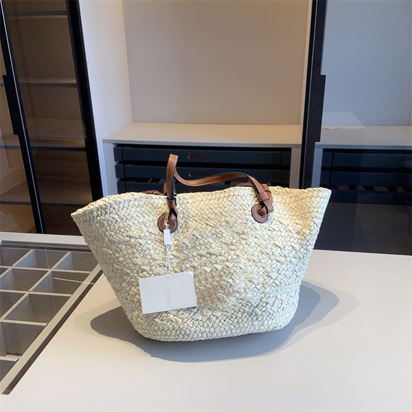 

19colors summer font tote anagram sequinn basket bag iraca palm leaf slit bags fashion elephant grass raffia drawstring bucker beach standar