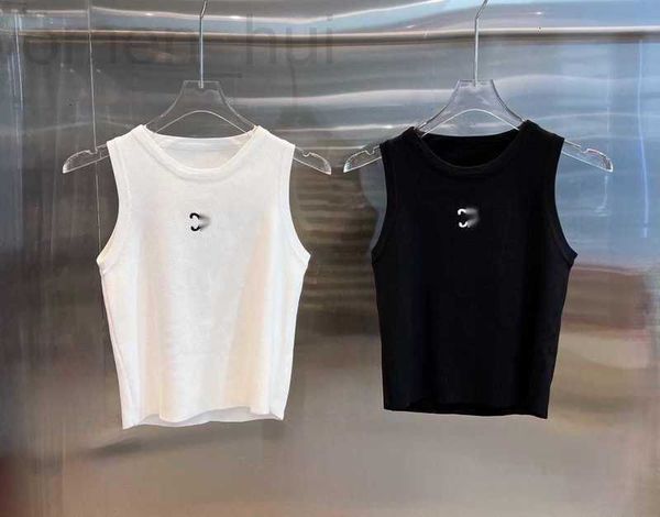 

women's tanks & camis designer new back embroidered letter heavy work knitted tank pirate ship print fashion trend black and white two