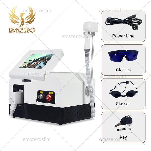 

diode laser 755nm 808nm 1064nm 3-wavelength ice platinum painless hair remover machine cooling head painless epilator, Black