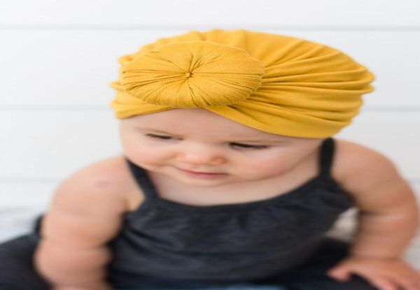 

nishine 12 colors newborn baby toddler kids rose bowknot soft cotton blend hat caps clothes accessories christmas gift shippi8842255, Yellow