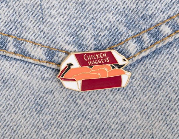 

funny chicken huggets brooch pins cartoon creative metal enamel brooches for boys gift jewelry clothes badges denim shirt lapel pi3479393, Gray
