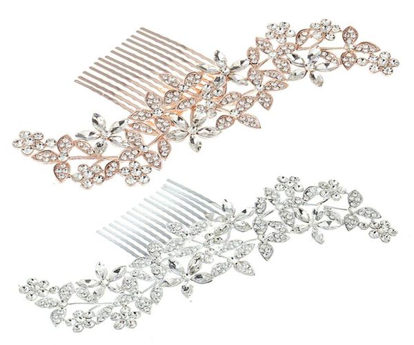 

elegant wedding crystal bride hair comb headwear flashing ornaments rhinestone pearl bridal hair clip accessories jewelry1319711, Silver