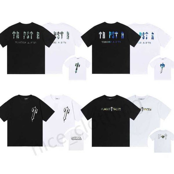 

mens designer trapstar tees luxury t shirts womens fashion tees brand short sleeve hip hop streetwear summer clothing clothes, White;black