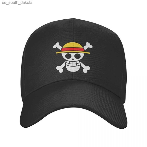 

one piece team luffy baseball cap men women adjustable str hat pirates skull dad hat sports snapback summer hats l230523, Blue;gray