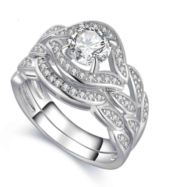 

ring 2017 new arrilval fashion jewelry 10kt white gold filled z cz gemstones engagement wedding bridal ring set size 5113050962, Silver