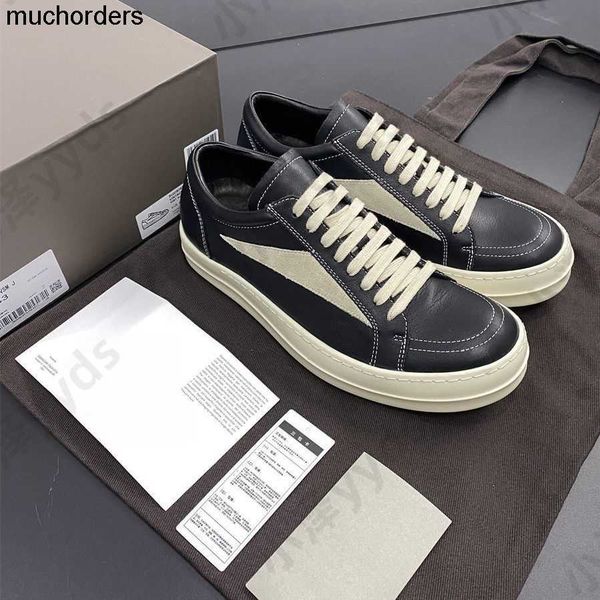 

2023 ssro fabled genuine leather low shoes for men thick sole black and white lacing up dark black high street casual board shoes fashion eu
