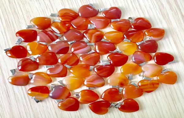 

whole fashion jewelry love heart pendant natural crystal agate quartz stone pendant making earring necklace gift6622577, Silver