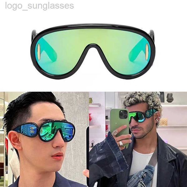 

oversized sunglasses for women luxury lw40108 saccoche all-in-one lens p frame uv protection designer sunglasses men tura eyewear leather or, White;black