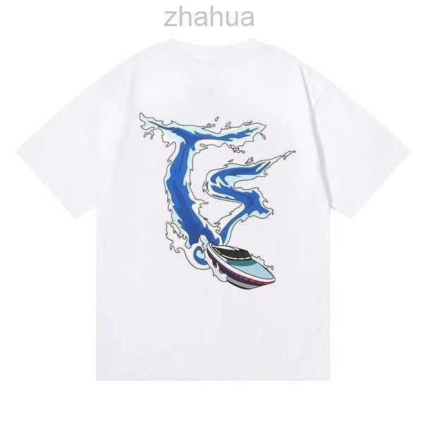 

men's designer new t-shirt letter driving dogs print tee women's trendy loose t-shirt trapstar brand high street short sleeve asi, White;black