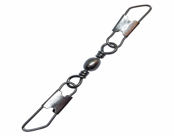 

1020pcslot double barrel swivel with safty snap bass tackle carp fishing equipment3019181