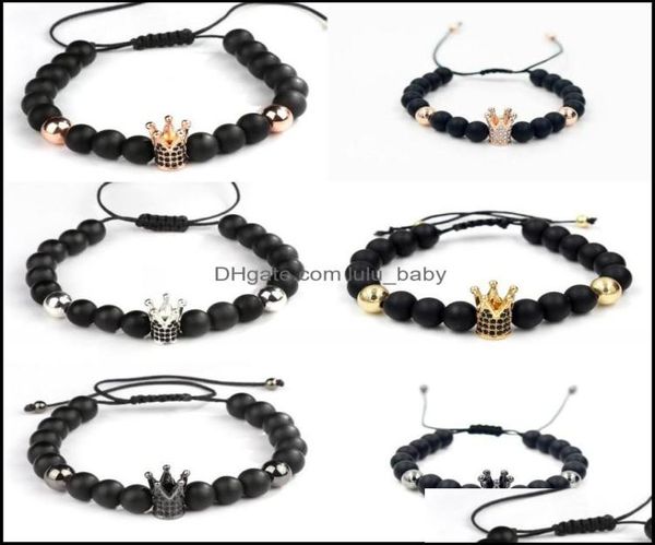 

beaded strands bracelets jewelry 8mm uuyy8 micro pave cz zircon cubic zirconia elastic adjusted charm nature black stone volcanic9554638