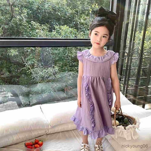 

girl's dresses toddler baby summer tank dress children purple cotton sundress sleeveless clothing kids casual for girls r230607, Red;yellow
