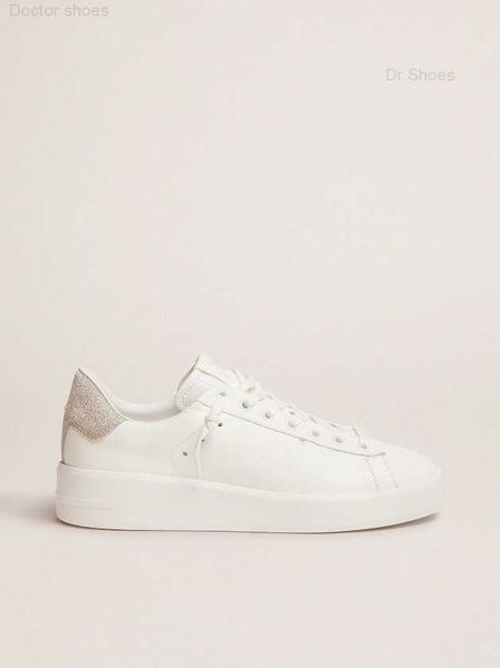 

dirty shoes handmade purestar sneakers designer luxurious italian vintage white leather with champagne sequined heel tag, Black